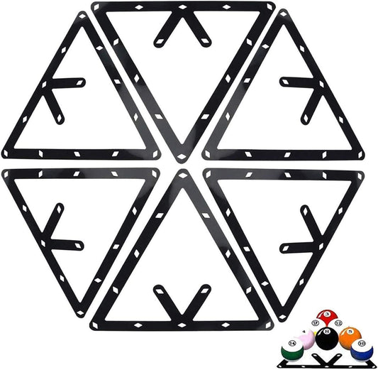 6PCS Magic Ball Rack Holder Sheet Triangle Cue Accessories for 8, 9, and 10 Ball